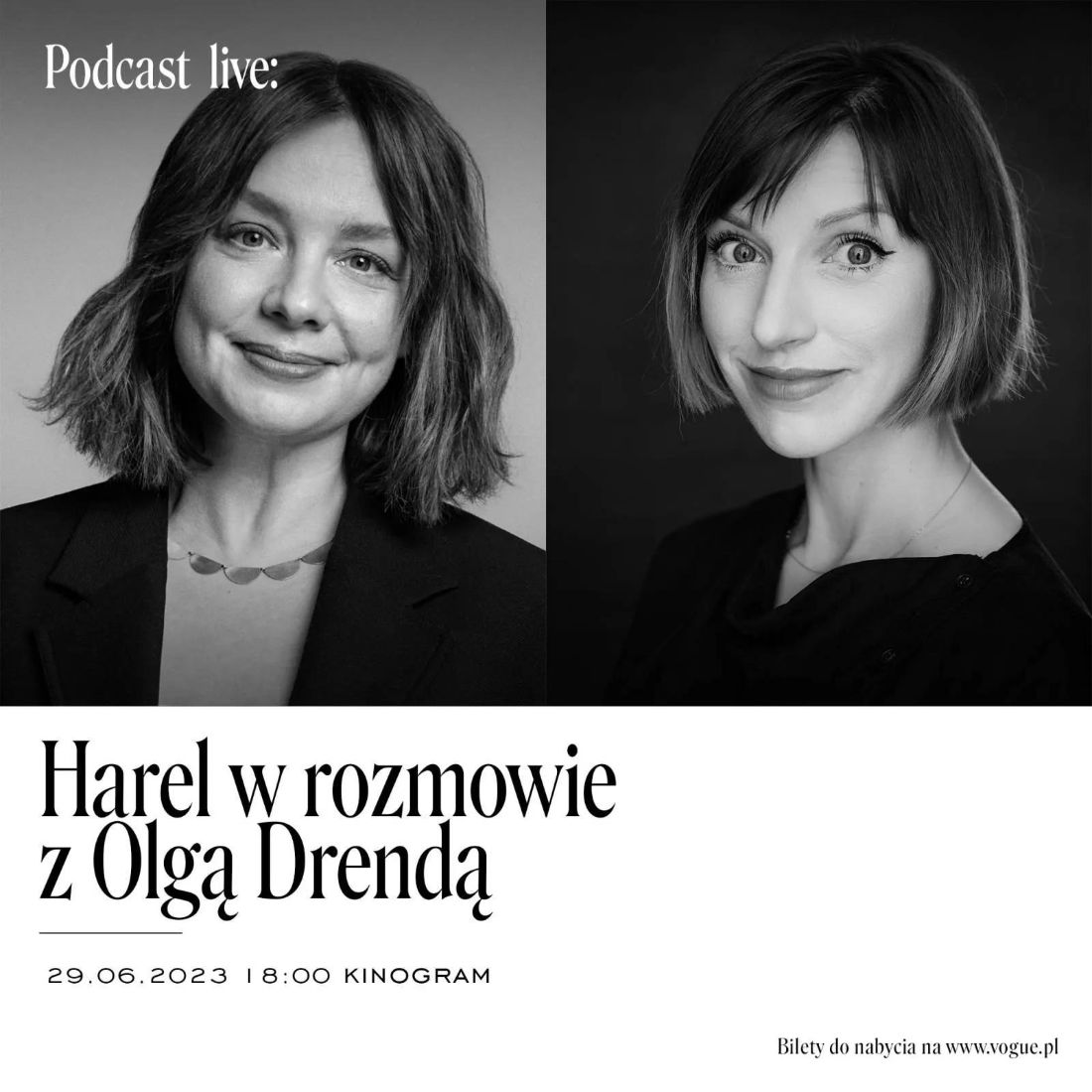 „Wehikuł Harel” z Olgą Drendą – podcast na żywo w kinie KinoGram