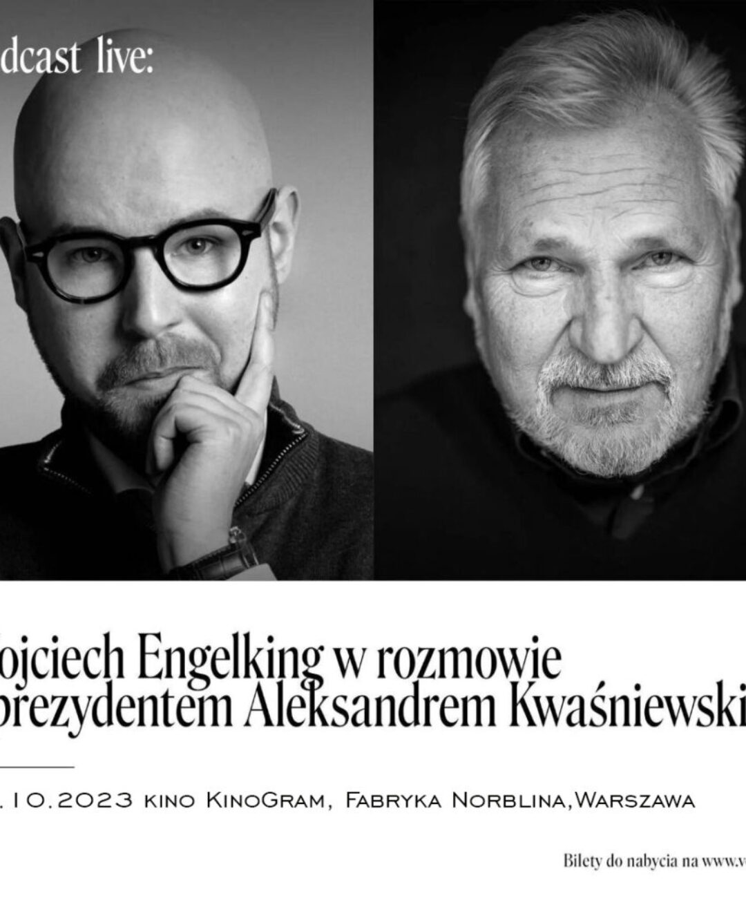 Aleksander Kwaśniewski w podcaście na żywo w kinie KinoGram – potwierdzony!