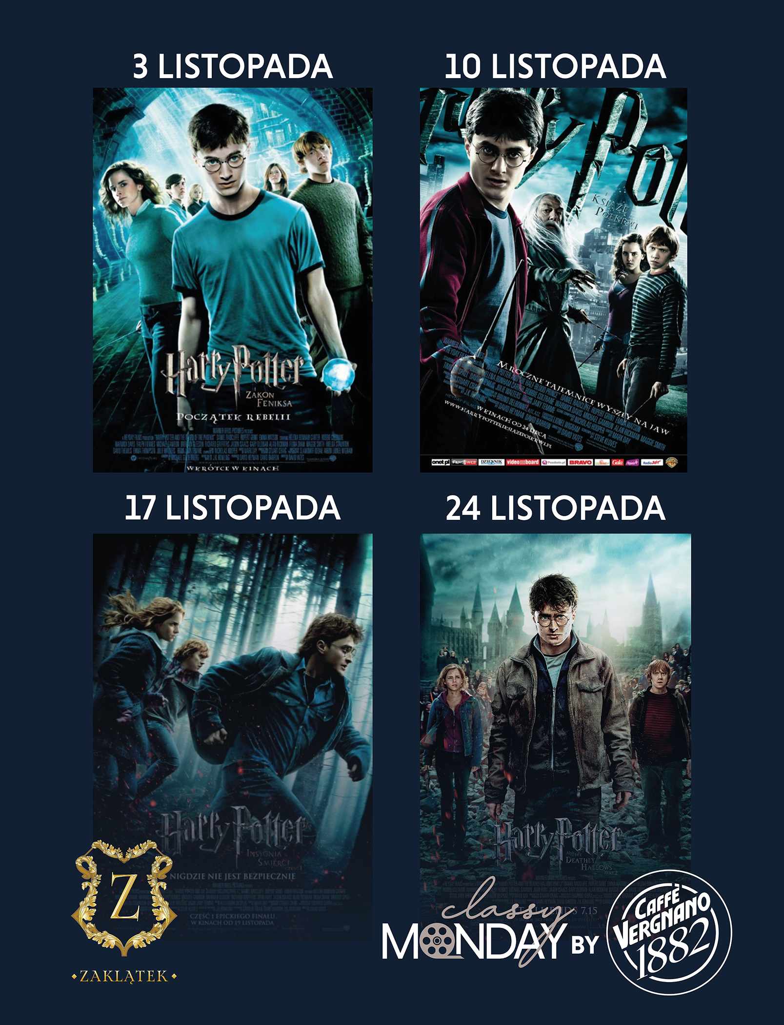 ClassyMonday_LISTOPAD_PION Kontynuujemy naszą zaczarowaną podróż – CLASSY MONDAY by Caffè Vergnano w Kinie Kinogram