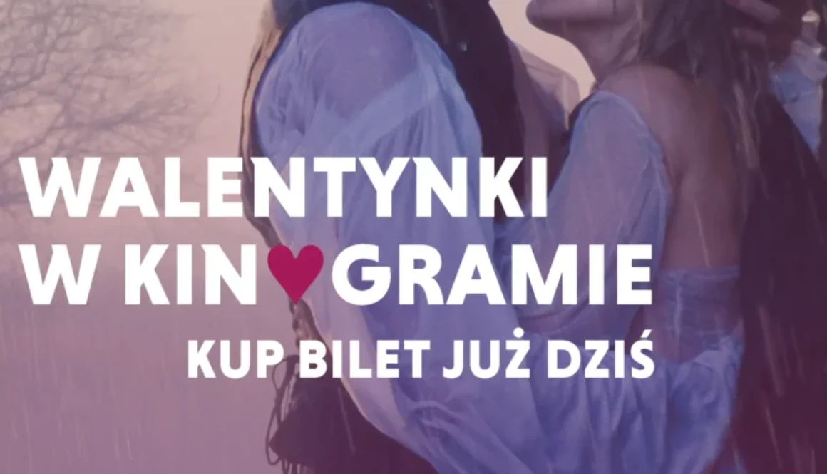 Plakat, promujący wydarzenie walentynkowe w Kinoramie